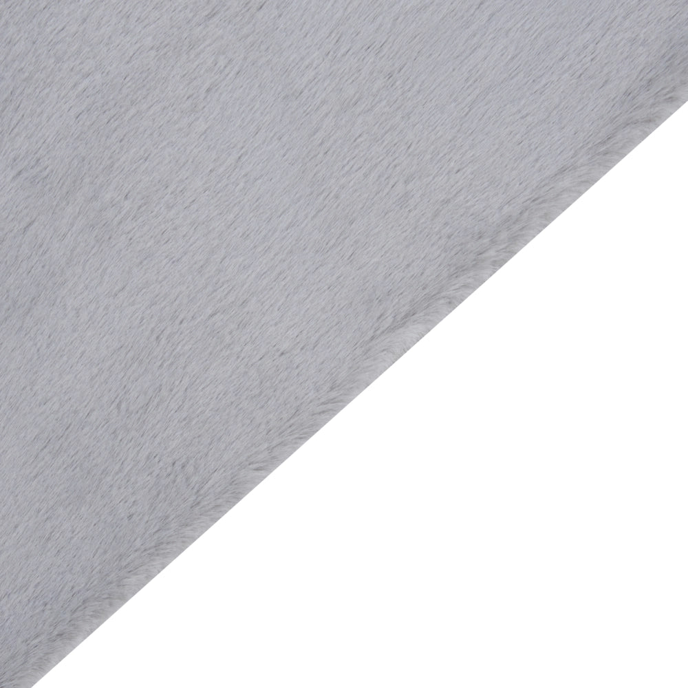 Tappeto Shaggy Artificiale di Coniglio in Pelliccia Ecologica Morbido e Soffice 80 x 150 cm Grigio Chiaro