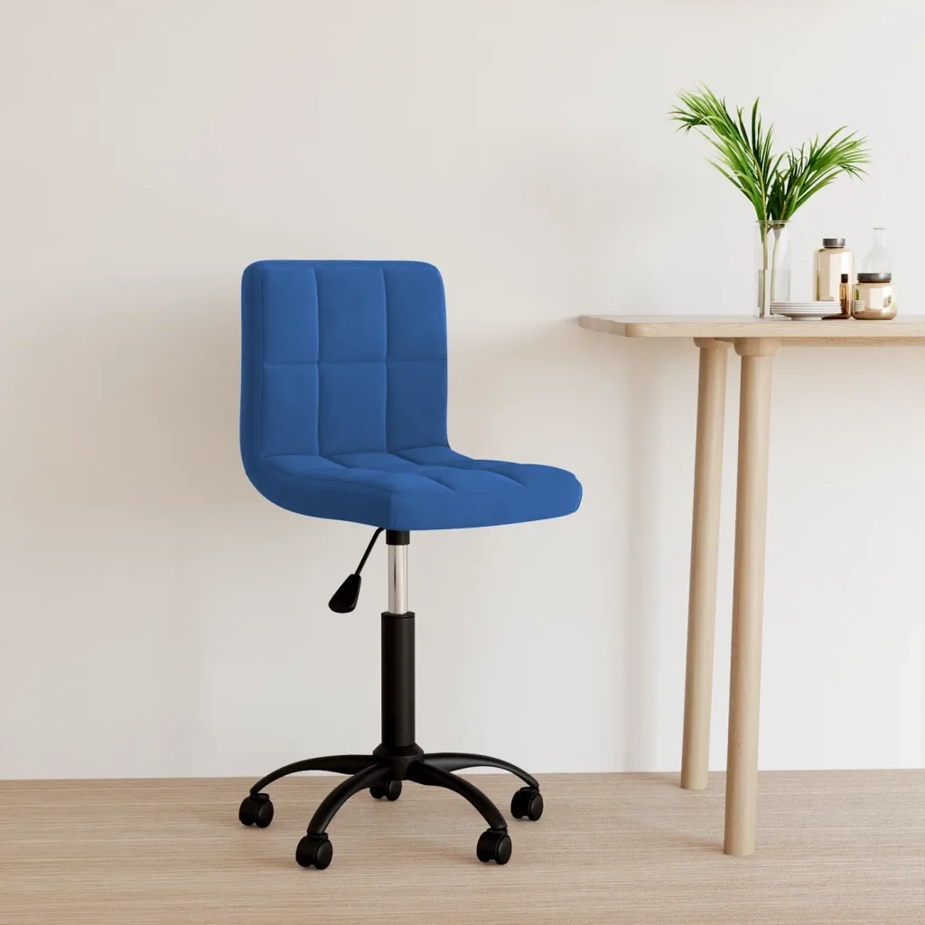 Sedia Girevole da Ufficio Blu in Velluto cod mxl 28148