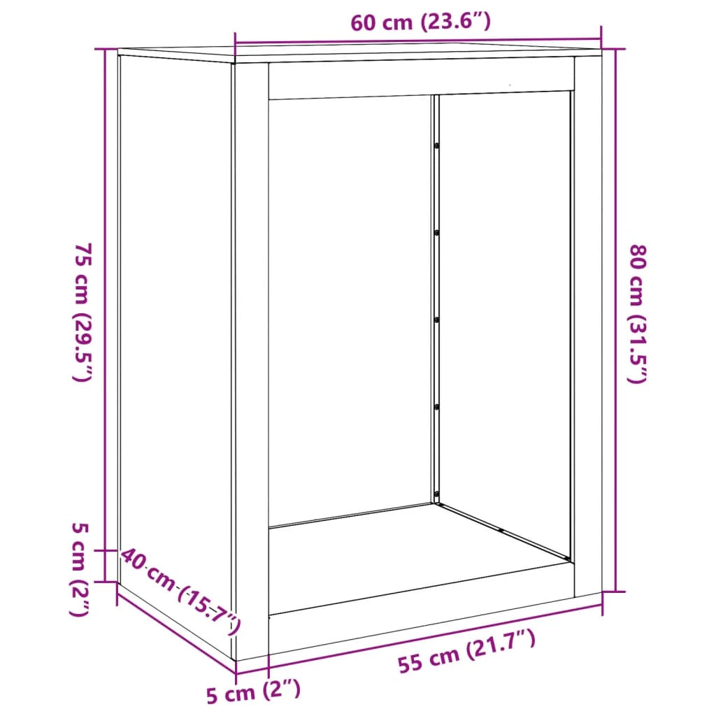 Portalegna 60 x 40 x 80 cm acciaio bianco 02_0043733