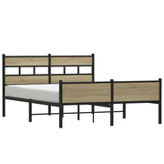 Letto matrimoniale | Letto per adulti | Giroletto senza Materaso in Metallo Rovere Sonoma 160x200 cm
