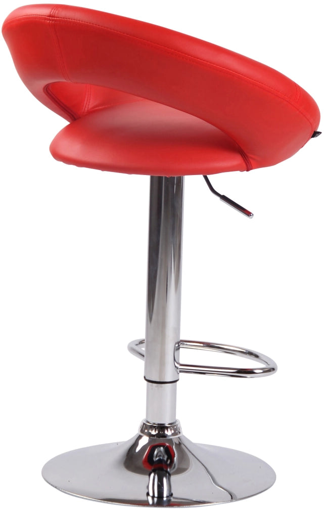 Sgabello Cucina Olinda In Similpelle rosso,cromo