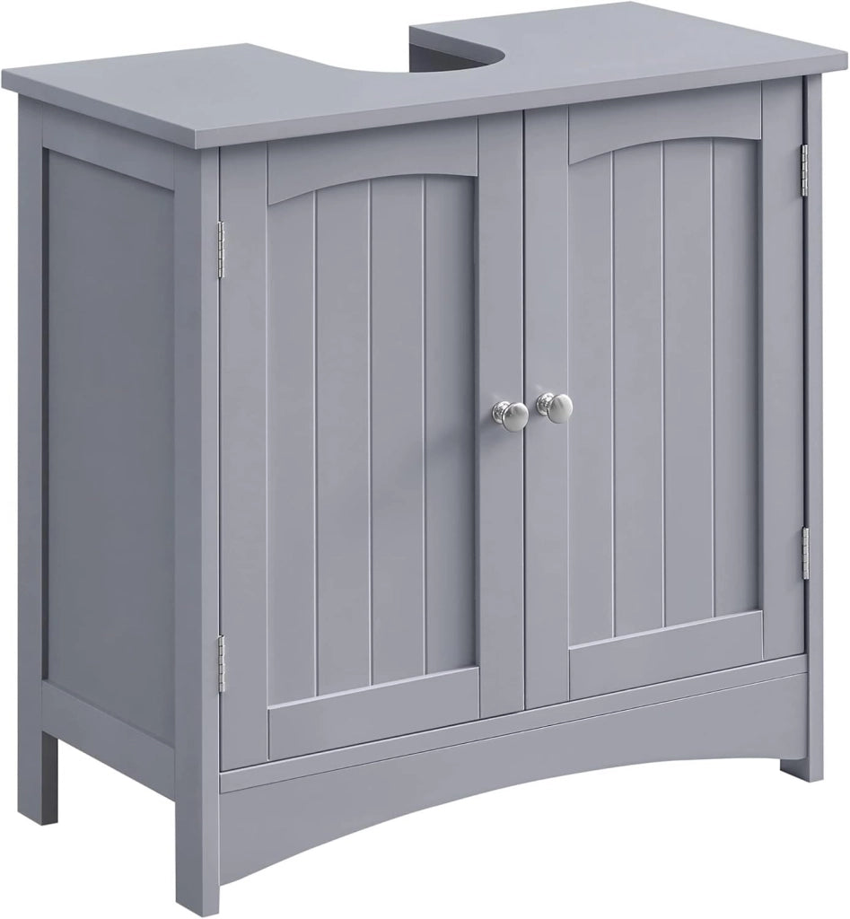 VASAGLE Mobile Sottolavabo per Bagno, Mobiletto da Bagno, Mobile Sottolavandino con 2 Ante, Ripiano Regolabile, Capiente, Stile Country, 30 x 60 x 60 cm, Grigio Mistico BBC001P36