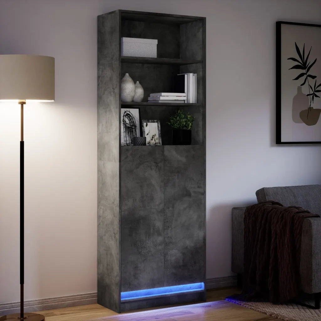 Credenza con LED Grigio Cemento 69x32,5x200 cm in Truciolato 3307908