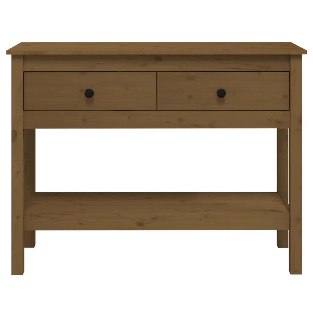 Tavolo Consolle Ambrato 100x35x75 cm in Legno Massello di Pino 814627