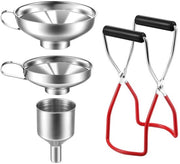 Set di 4 ciotole - acciaio inossidabile - ciotola con apertura ampia, adatta per il trasferimento di marmellata, granuli e liquidi (incluso 1 clip antiscivolo, 3 ciotole)