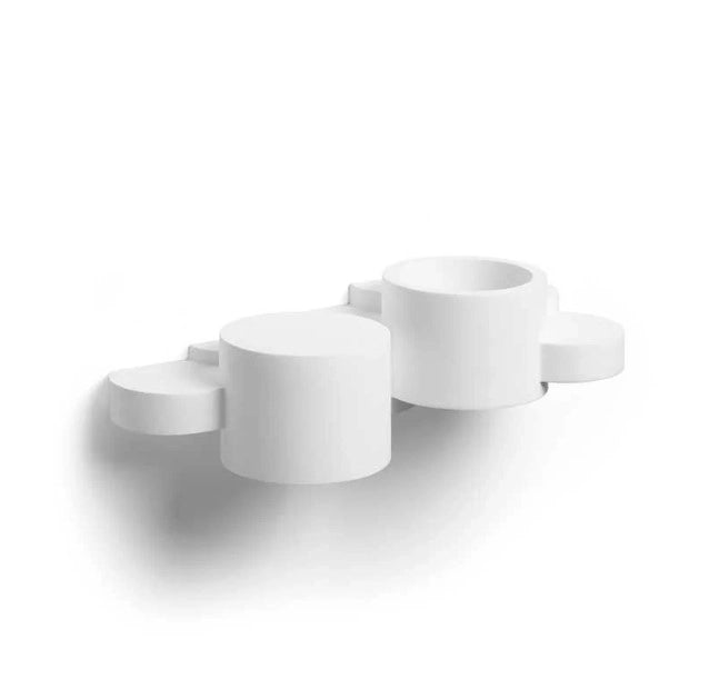 CHIO applique da Parete 2 Luci Up/Down in gesso bianco attacco GX53 34x15cm