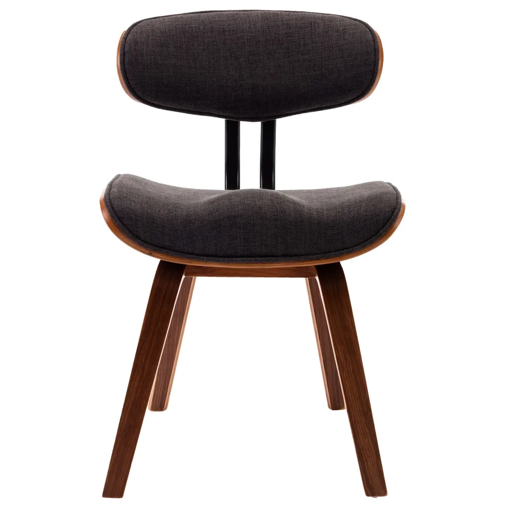 Sedie da Pranzo 2 pz Legno Curvato e Tessuto Grigio 283123