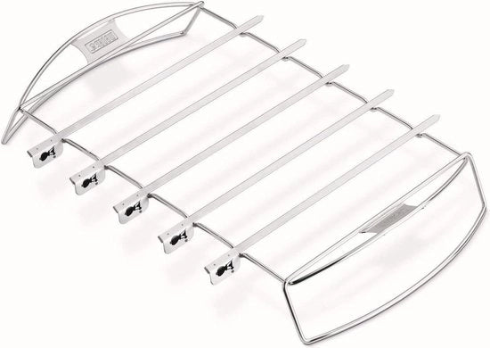 Set per Kebab per Spiedini per Barbecue | Adatto per Serie Q2000 di Weber | Cucina e Servi Kebab | Acciaio Inox Anticaderente | Accessori di Alta Qualità per Barbecue (6606)
