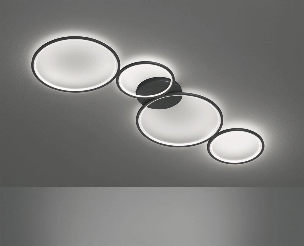 Plafoniera moderna Trio Rondo nera LED 37W 3000K 3300lm