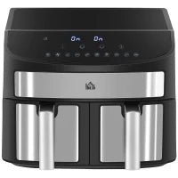 Friggitrice ad Aria 8L con Timer e Temperatura Regolabile, in Acciaio e Plastica, 38.8L x 36.3x31.1 cm, Nero