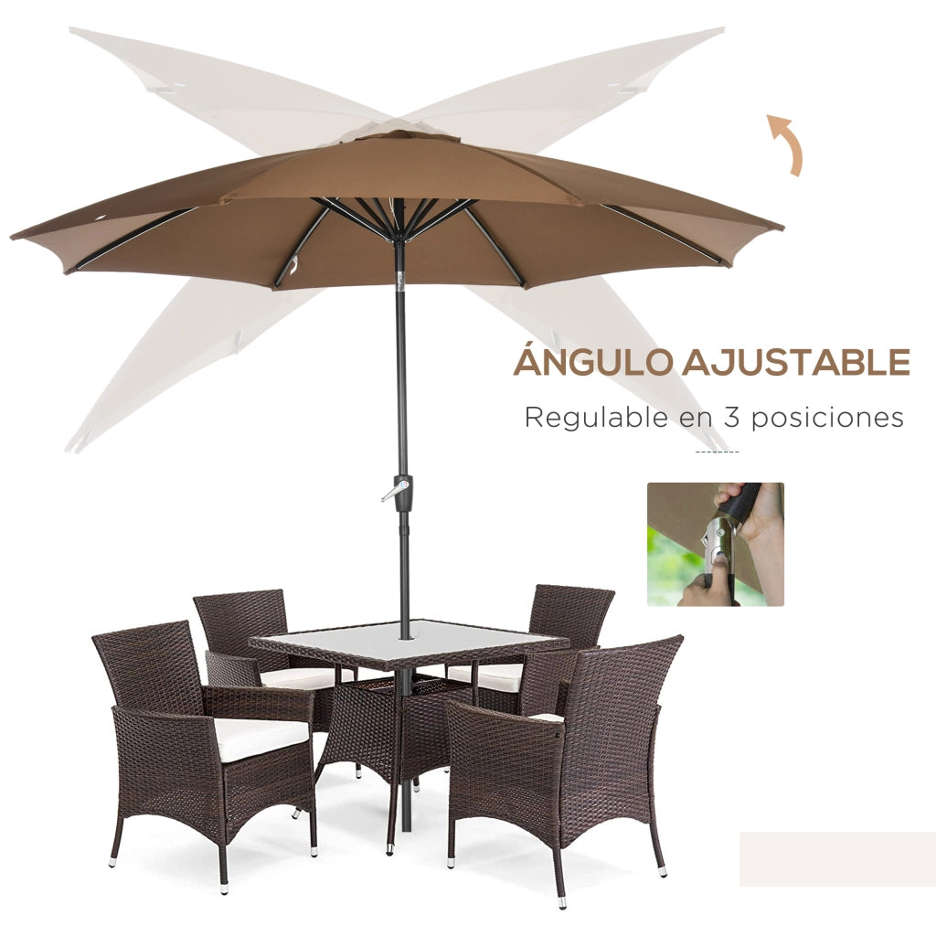 Ombrellone da Giardino con Manovella Inclinabile ¨C Xylo ¨C ?300 cm Marrone