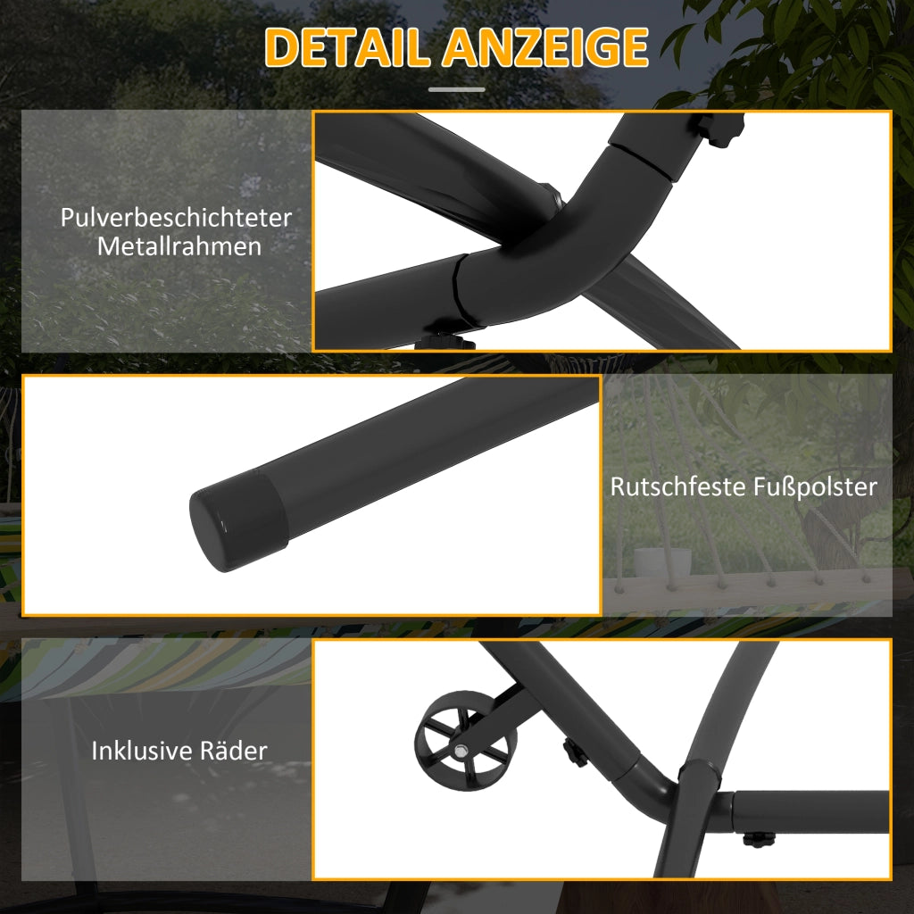 Amaca con Supporto ¨C zephmum ¨C Nero, 290x120x115 cm