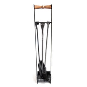 SET ATTREZZI DA CAMINO CAMINETTO QUADRO CM.15 x 14 x 75,5H ACCESSORI CAMINETTO