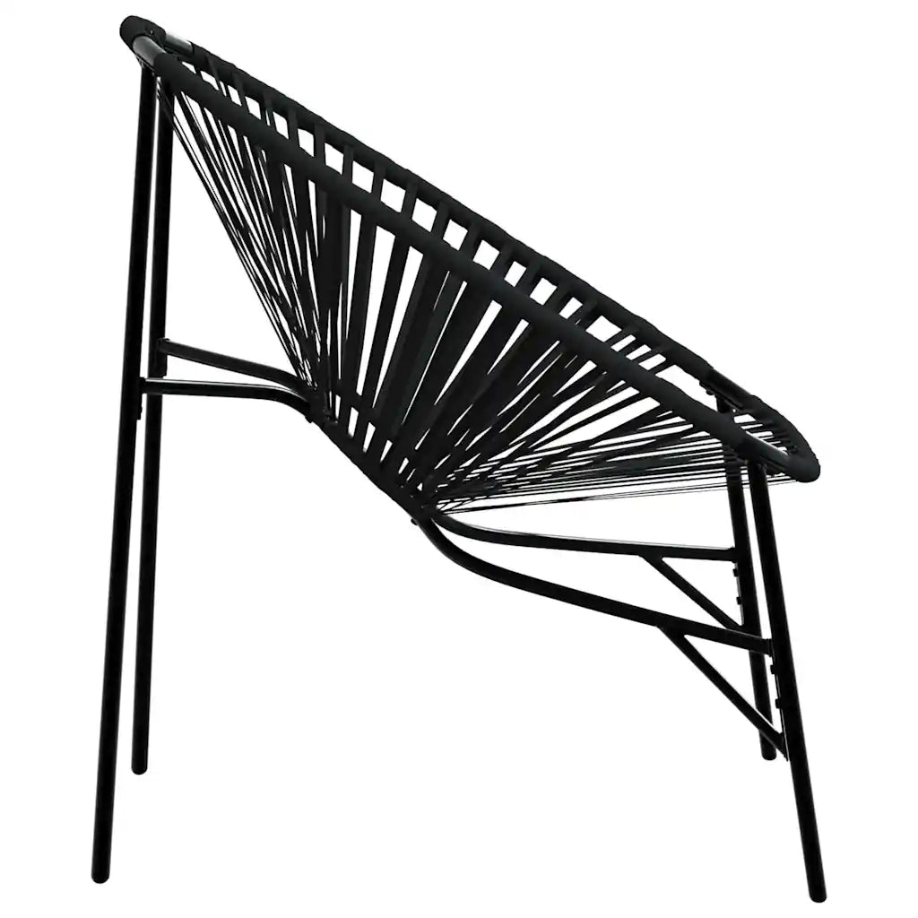vidaXL Set di Sedie da Giardino 3 pz in Polyrattan Nero