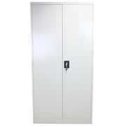 Armadietto Grigio Chiaro Alto 180cm in Acciaio per Casa e Ufficio con 4 Ripiani
