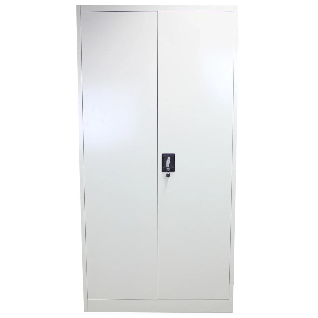 Armadietto Grigio Chiaro Alto 180cm in Acciaio per Casa e Ufficio con 4 Ripiani