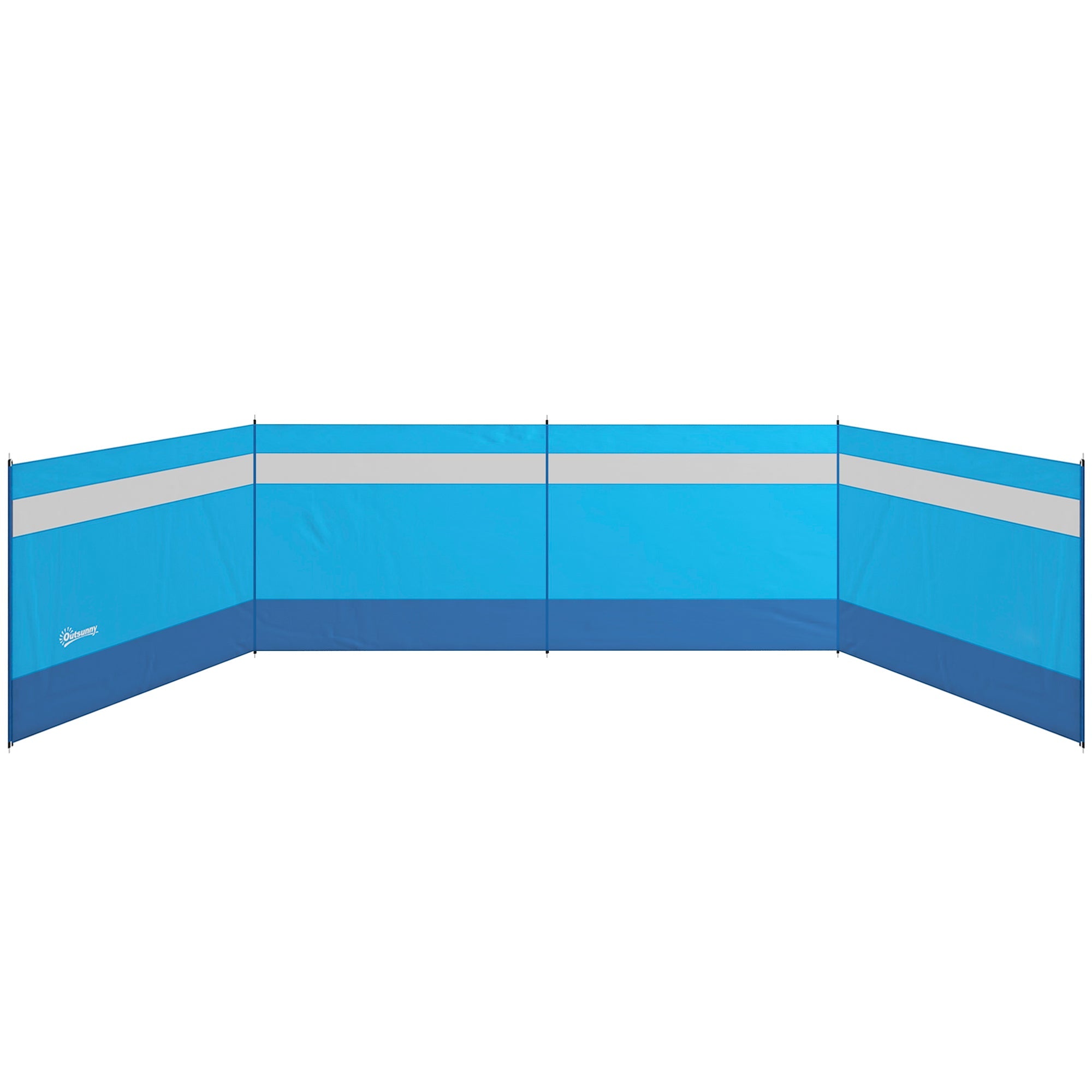 Paravento da Campeggio 725x140 cm Pieghevole Frangivista Azzurro