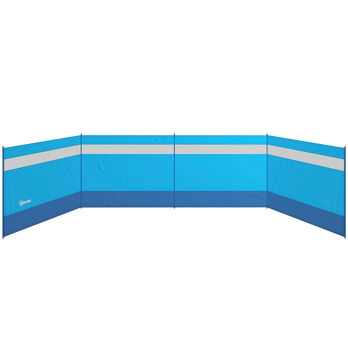 Paravento da Campeggio 725x140 cm Pieghevole Frangivista Azzurro