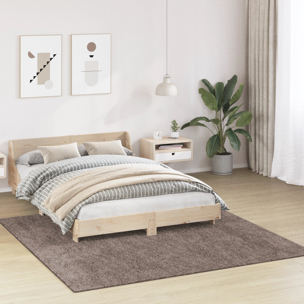 Tappeto shaggy  con supporto in lattice marrone 200x200 cm