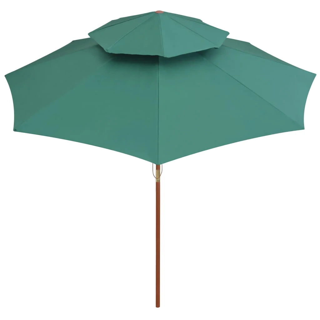 Ombrellone da terrazza 270 x 270 cm con palo in legno verde 02_0008414