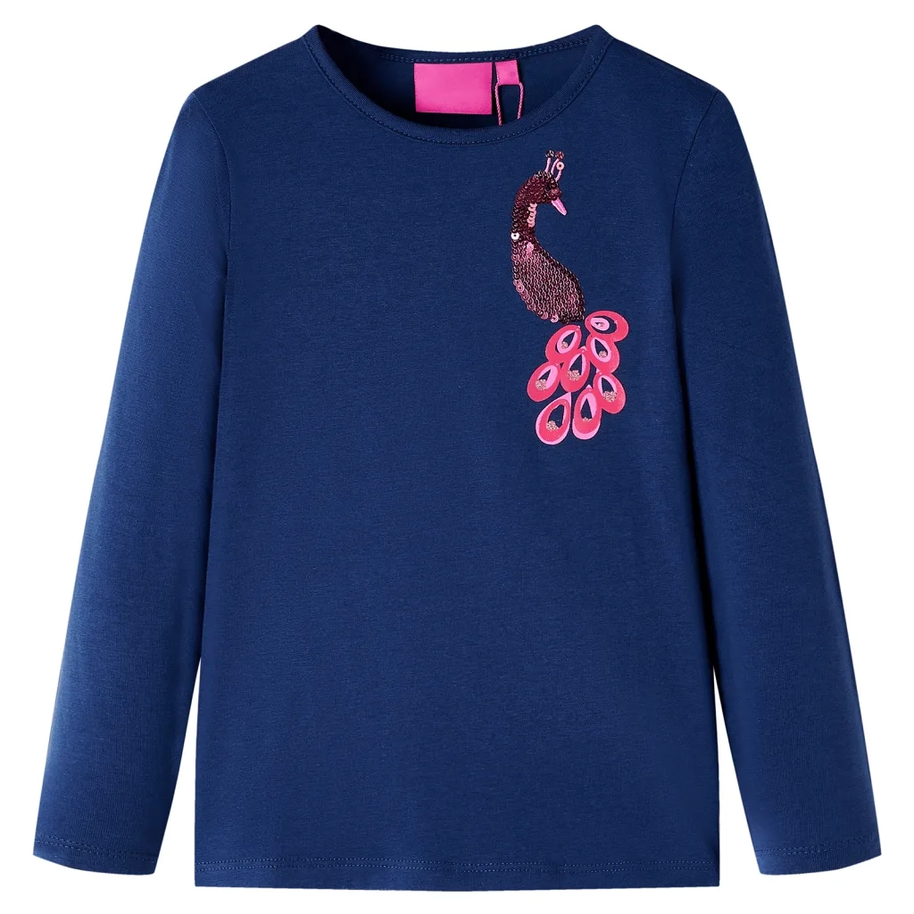 Maglietta per Bambini Maniche Lunghe Blu Marino 128cod mxl 108335