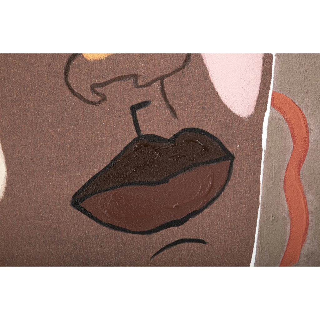 Stampa su Tela Viso 16, Marrone, Legno, 80x2,8x100 cm