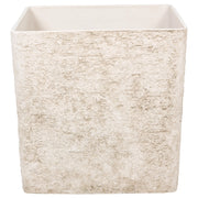 Vaso da fiori alto in pietra per giardino, per interni ed esterni 43x43 cm quadrato beige chiaro giardino terrazzo