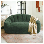 Fauteuil pouf ergonomico in flanella con seduta ampia e design a zampa d'orso per soggiorno camera e lounge verde