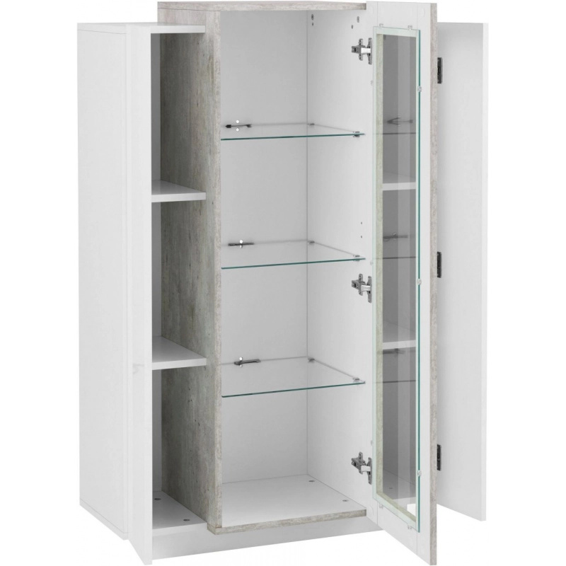 Vetrina Coro – Bianco e Cemento – 80x120x38
