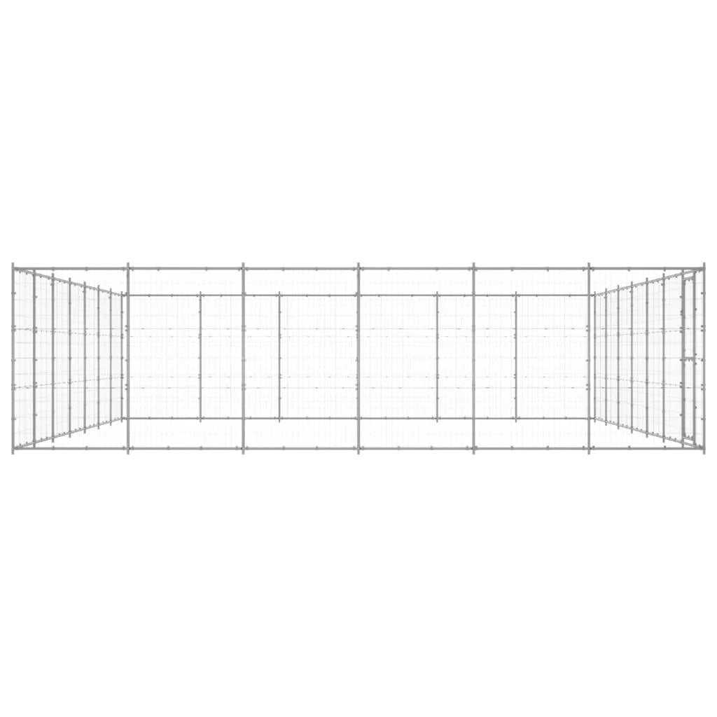 Cuccia da esterno gabbia recinto per animali box esterno per cani in acciaio zincato 50,82 m² 02_0000424