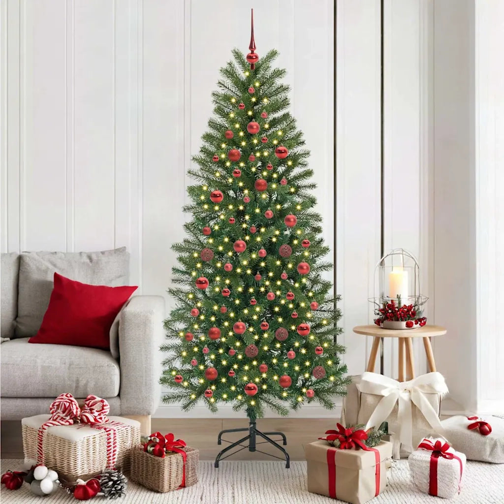 Albero di Natale artificiale con 300 LED Verde 180 cm PE e PVC 3397354