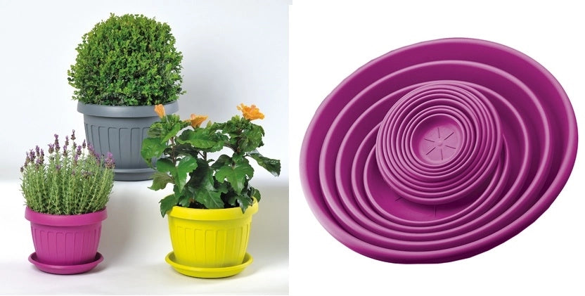 Sottovaso per piante rotondo Fucsia Bama Ø 22 cm