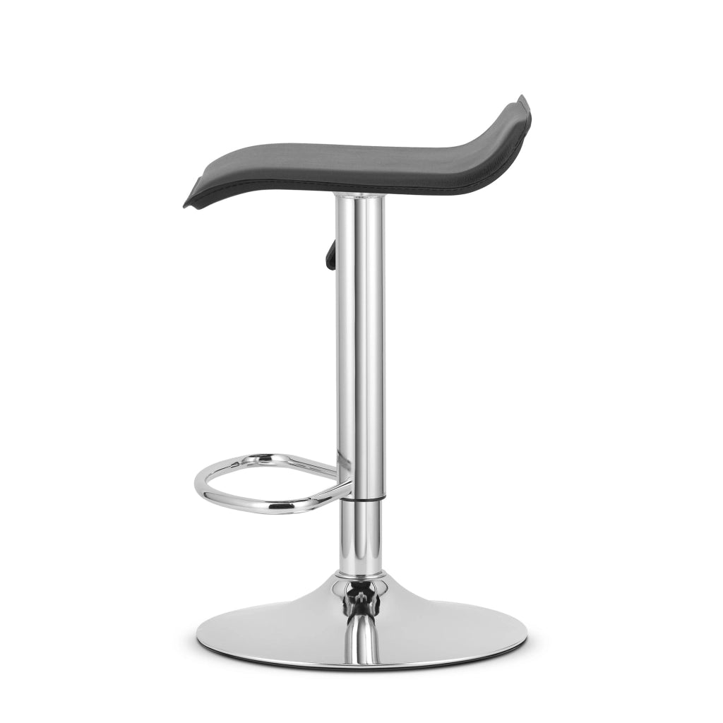 Sgabello girevole VALORA FORT - Ecopelle nera / Base cromata x 2