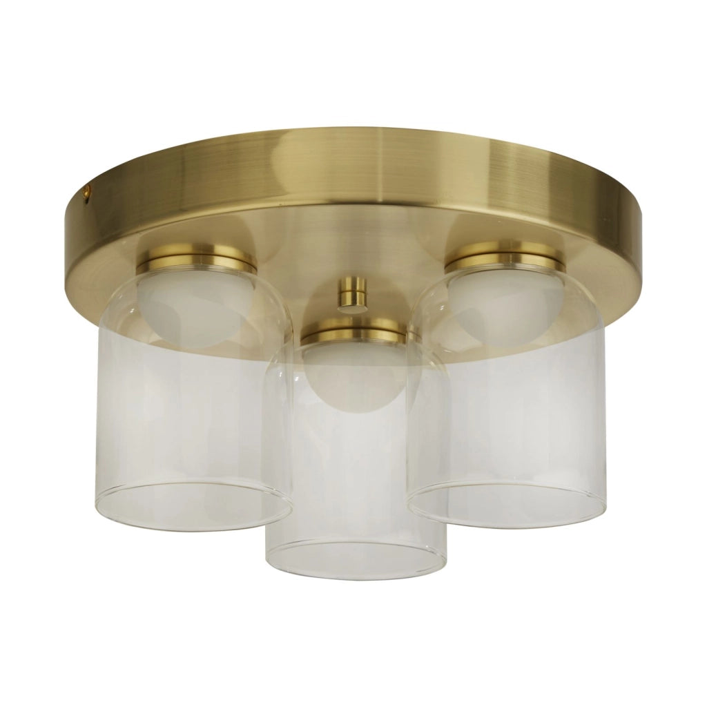 Highball LED 3Lt a filo, ottone satinato e vetro trasparente IP44