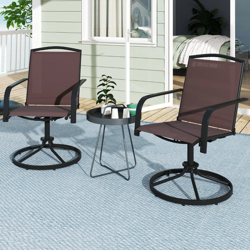 Set da 2 sedie da giardino girevoli a 360¡ã con tessuto ad asciugatura rapida, Sedie da terrazza Caff¨¨-Poltrone e sdraio