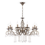 Maytoni Lampadario Classico Grace 10 luci E14 ottone metallo cristallo
