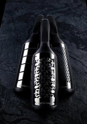Kit di raspoformaggio in acciaio inossidabile con manico - 30 x 65 cm - fori grossi - nero