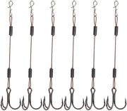 Set per Pescatori - 6 Pezzi - Gancio Triplo - Gancio per Pesci Recuperabile - Acciaio di Carbonio/Acciaio Inossidabile - Lunghezza Totale 8 cm - Ganci per Pesci