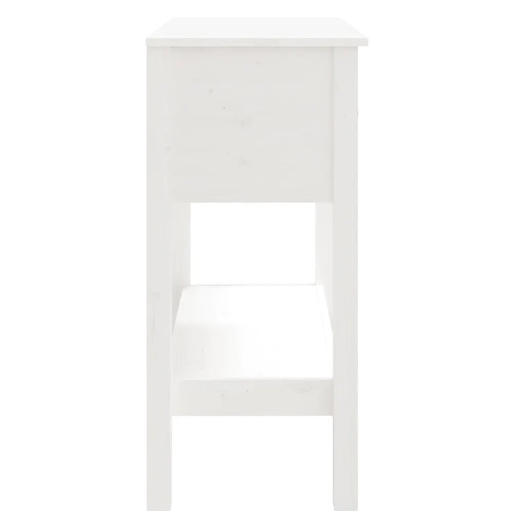 Tavolo Consolle | Tavolo d'Ingresso Bianco 75x35x75 cm in Legno Massello di Pino