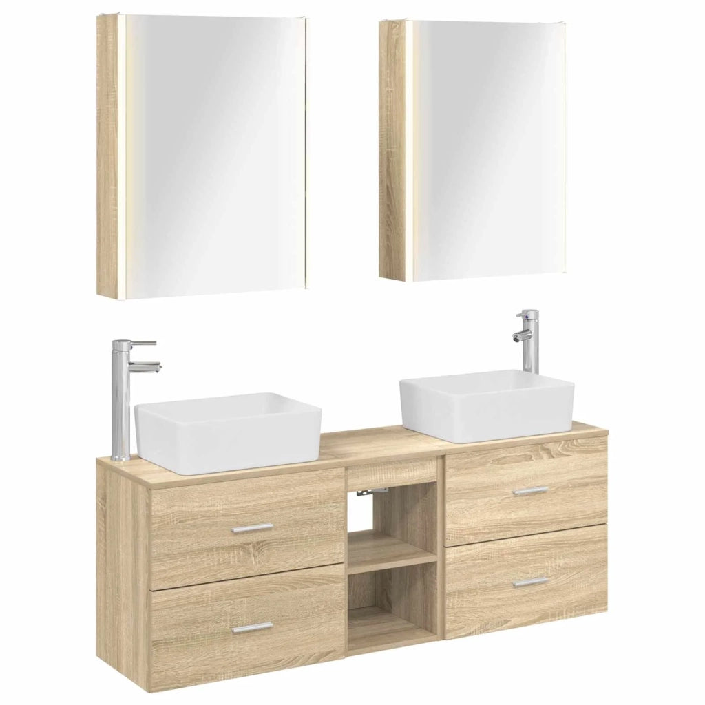 Set di mobili per il bagno 5 pcs Rovere Sonoma 3406849