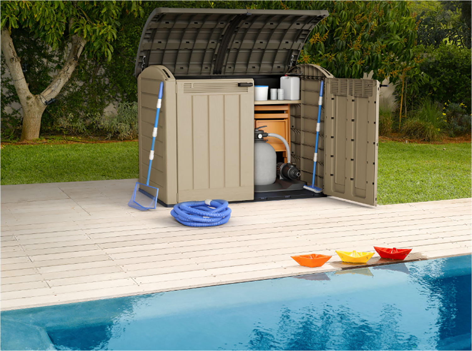 Baule da Esterno Keter Store-it-Out Ultra 177x113x134 cm in Resina Beige