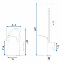 Rubinetto Da Cucina Rea Castor Black Mat