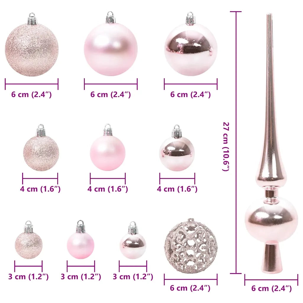 Set di Palle di Natale con 300 LED 120 pcs Rosa Plastica 42018830