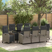 Set da Pranzo per Giardino con cuscino 9 pcs Grigio polyrattan 3380441