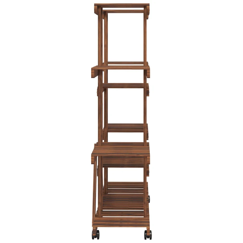 Portavasi/fioriera con ruote 110 x 25 x 115 cm legno massello di abete marrone 02_0045227