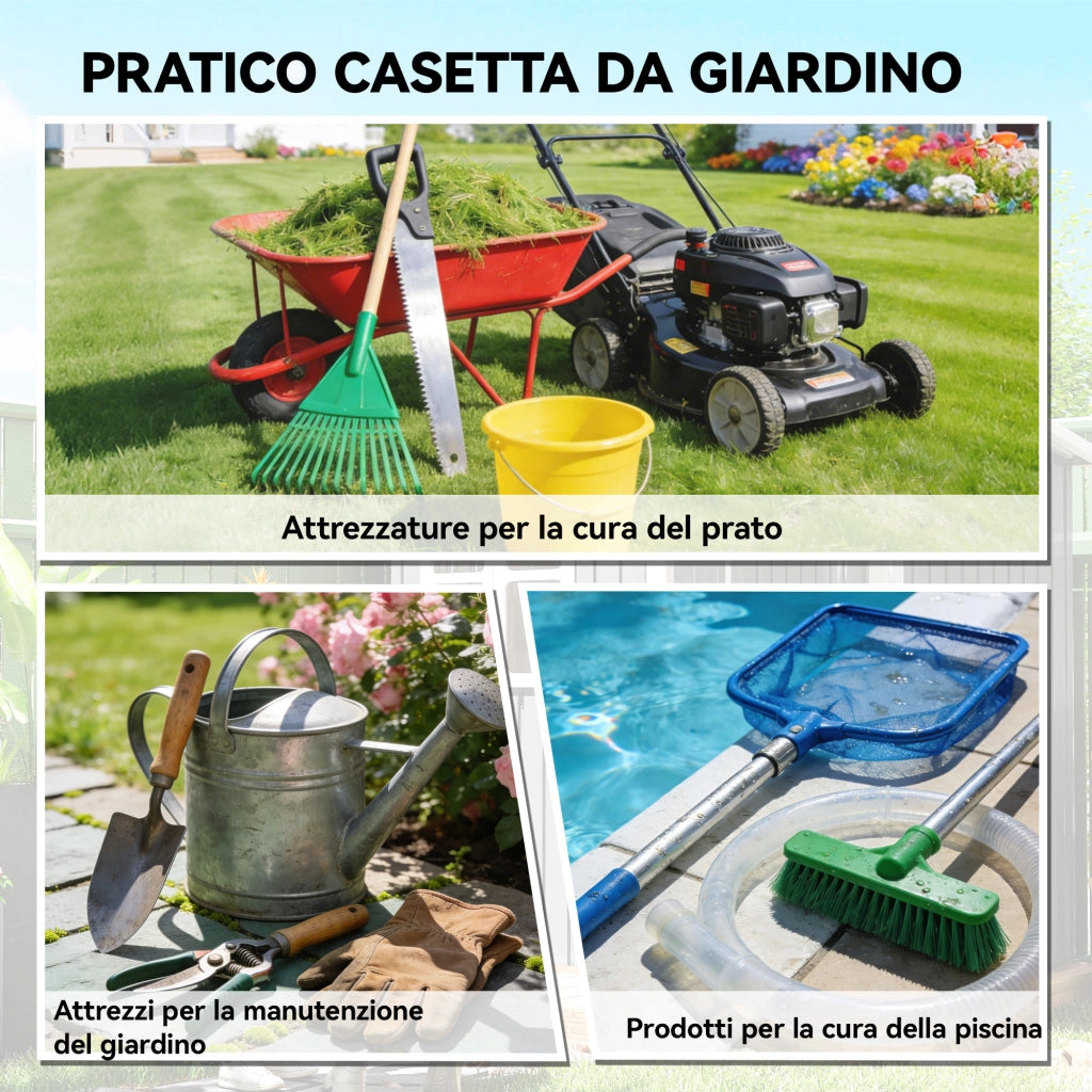 Capanno Giardino in Metallo ¨C zephmum ¨C 163x90x179 cm Grigio Scuro