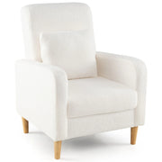 Poltrona 69 x 76 x 92 cm con morbido cuscino lombare stile moderno e comfort ottimale in lana bianca effetto orsetto 20_0012113