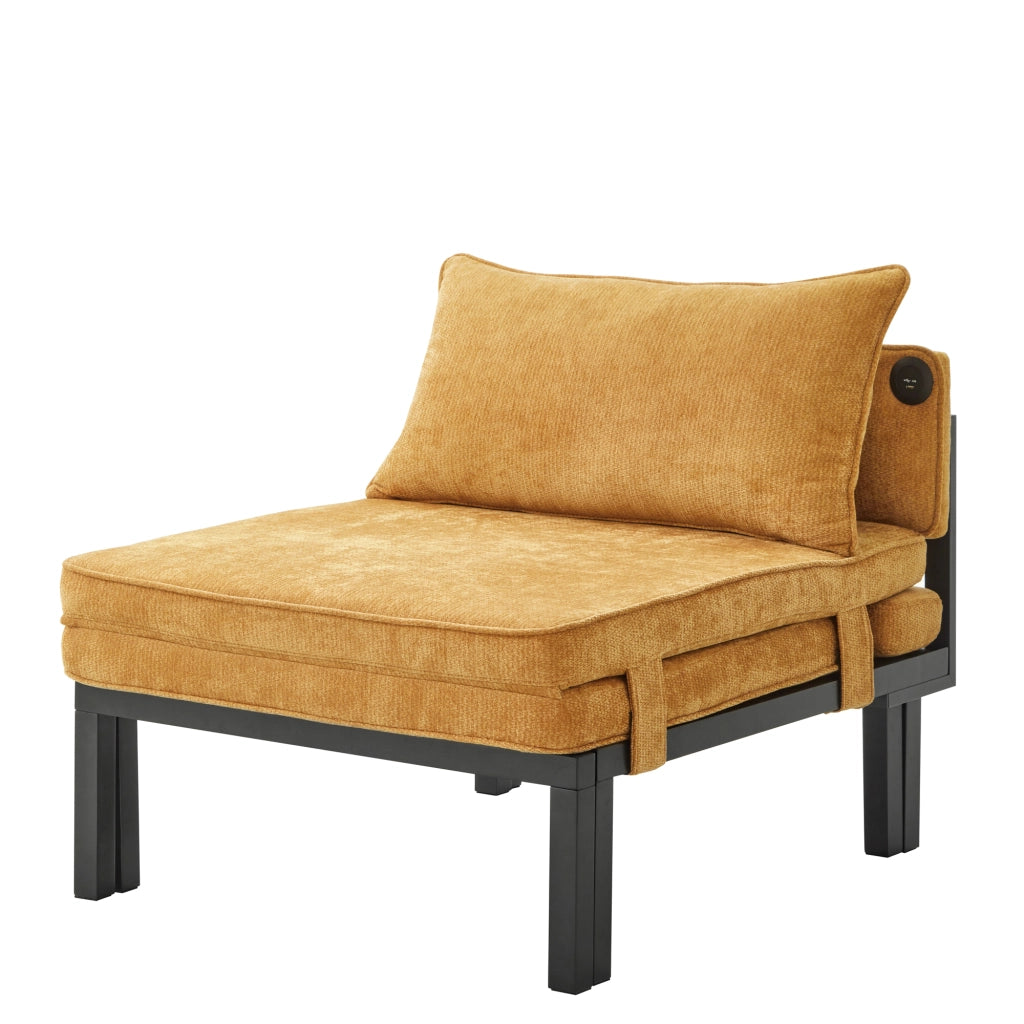 Divano Letto Singolo Pieghevole con Cuscino e Porte USB ¨C MINIMAL ¨C Giallo