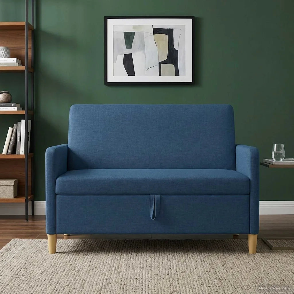 Divano con Storage Blu 122 x 78 x 87 cm Poliestere 42036899
