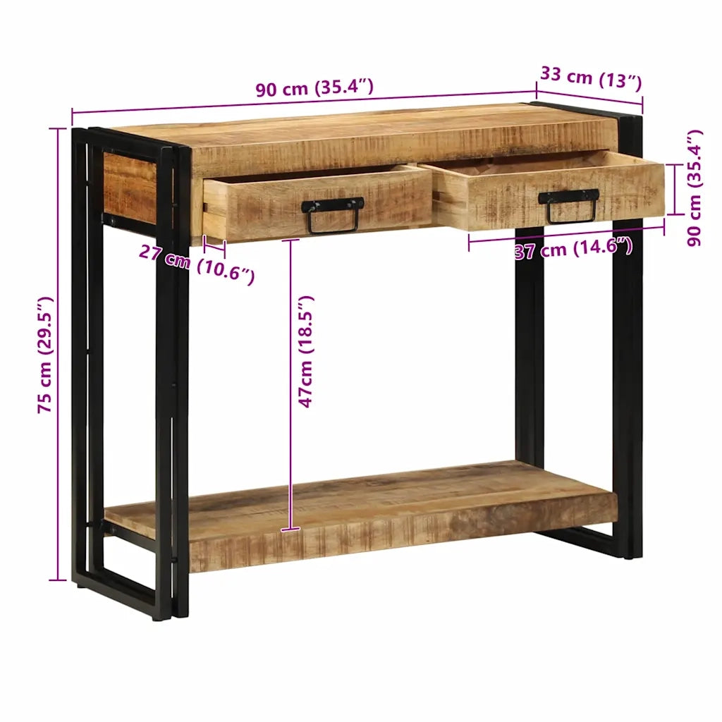 Tavolo consolle Marrone 90 x 33 x 75 cm Legno di mango massello 4102736